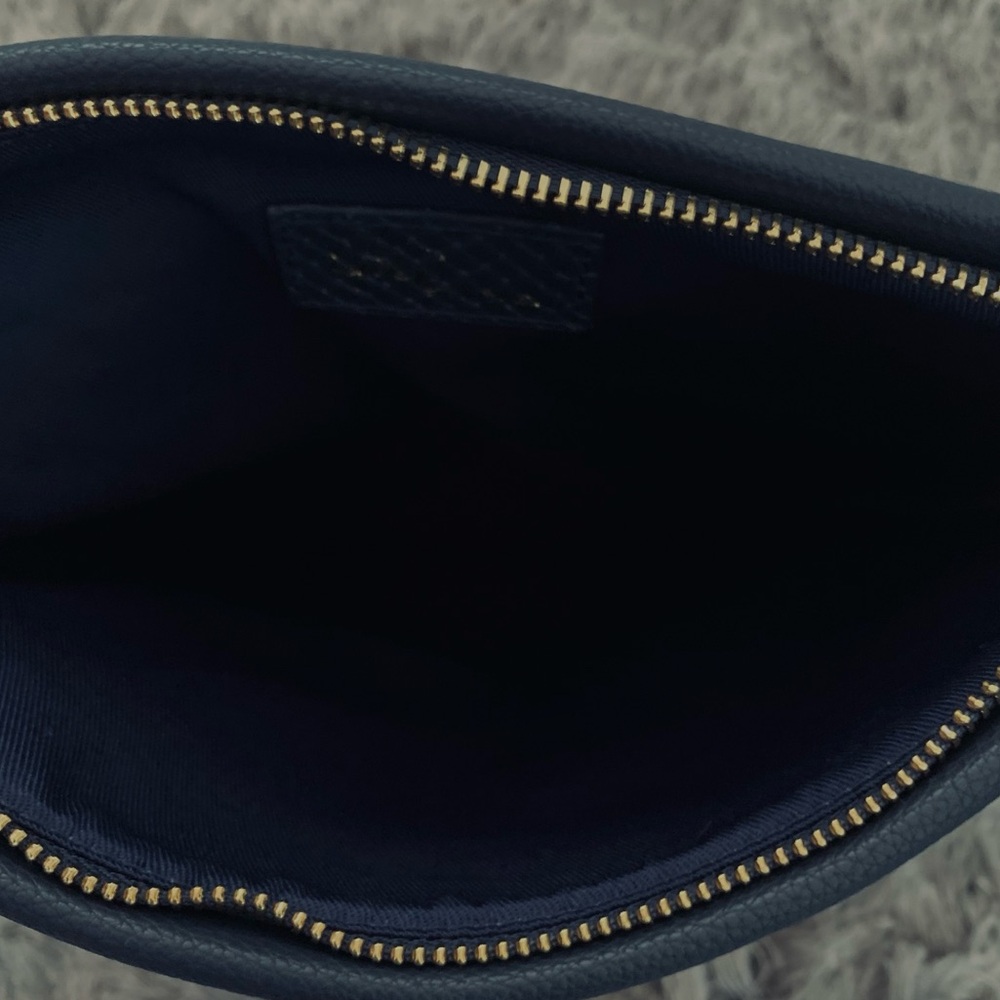 GIGI New York Navy Clutch•Detachable Strap•Tassel•Python Embossed Leather•NWT - Picture 5 of 12